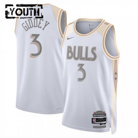 NBA Børn Trøje Chicago Bulls Josh Giddey 2024-25 Nike City Edition Hvid Swingman NBA Børn Trøje Chicago Bulls Josh Giddey 2024-25 Nike City Edition Hvid Swingman